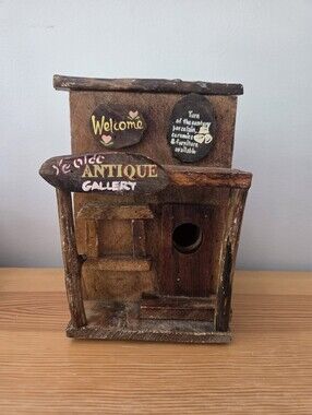 Handmade "Ye Olde Antique Gallery" Folk Art Birdhouse